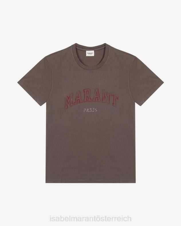 Kleidung Isabel Marant Honore-T-Shirt aus Baumwolle verblasstes Schwarz Frauen 688F448